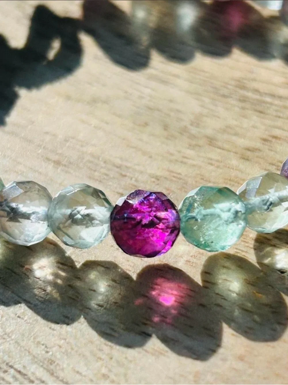 Sundance Multicolor Faceted Bead Bracelet in Green, Purple & Pink